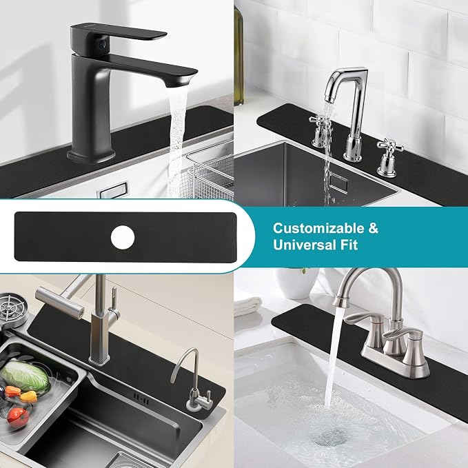 Cuttable Kitchen Sink Faucet Mat: 30" Lx5.5 W Splash Guard - Image 3