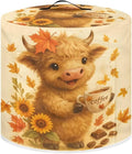 Thanksgiving Day Decor Kitchen Appliance 6 Quart Pressure Cooker Air Fryer Rice Cooker Dust Cover with Top Handle and Storage Pocket Maple Leaf Cute Highland Cow
