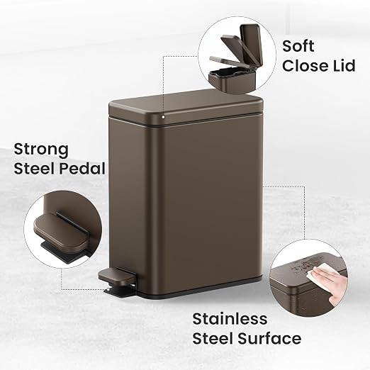 Cesun 2.6 Gallons Small Bathroom Trash Can - Image 4