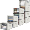 10 Pack Storage Bags for Clothes Blanket Storage Bins by Fabtotes