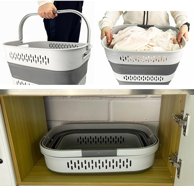 SAMMART 40L Collapsible Plastic Laundry Basket - Image 6
