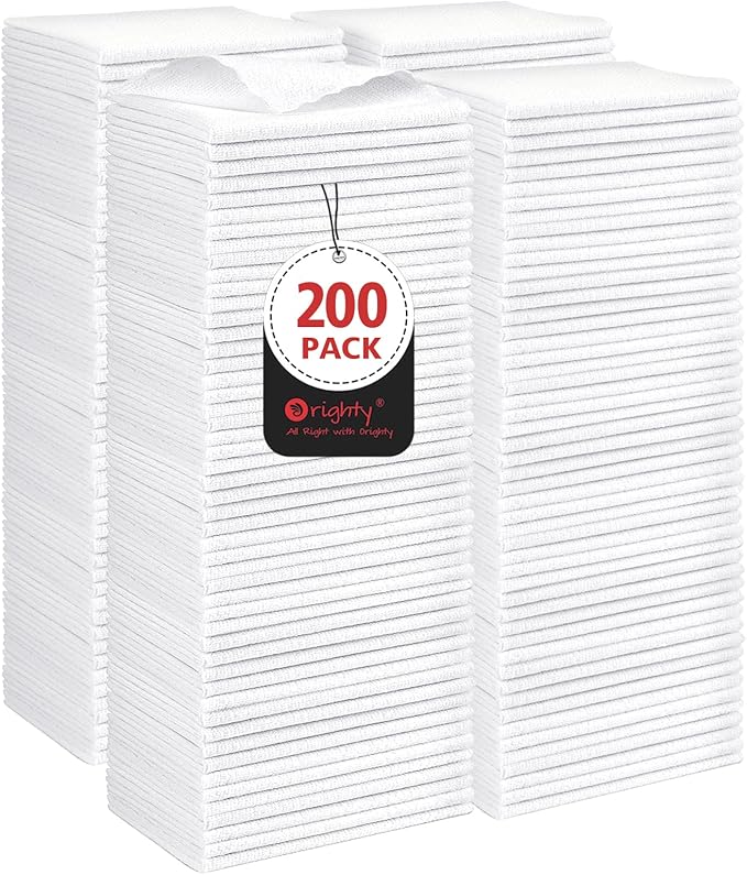 Orighty Microfiber Cleaning Cloth Bulk, 200 Pack, 11.5x11.5 inch, Soft Highly by AllRightinOrighty