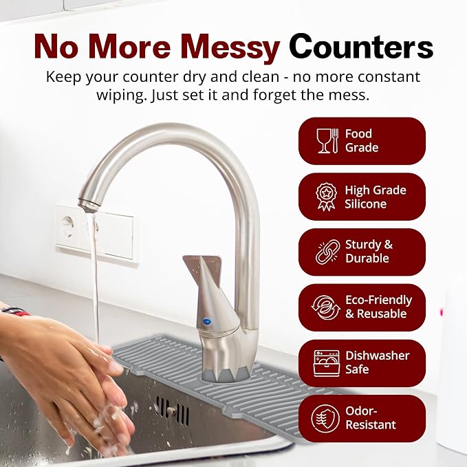 ODRAGO Silicone Kitchen Sink Splash Guard - Image 5
