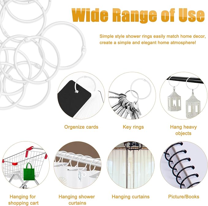 Shower Curtain Hooks Rings, Glide Smoothly Round Shower Rings - Image 5