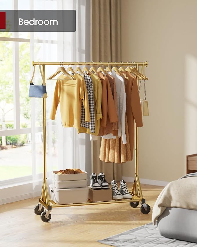 Sakugi Heavy Duty Stainless Steel Rolling Clothes Rack - Image 3