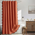 MIULEE Burnt Orange Scalloped Linen Shower Curtain 72x72 Inches by MIULEE