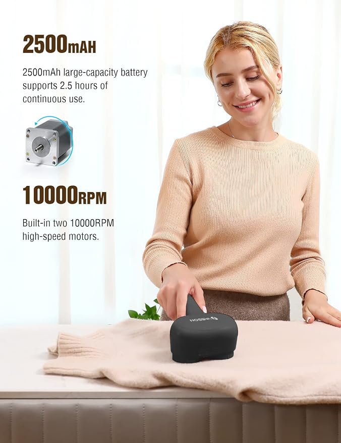 VASSON Fabric Shaver, Sweater Depiller & Pilling Remover | Dual-Head Design - Image 3
