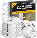 Large 2" Door Knob Wall Protectors – 4 Clear Self-Adhesive Silicone Bumper Pads in Jelly Crown Shape – Noise Dampening Wall & Furniture Guards by VELLAX