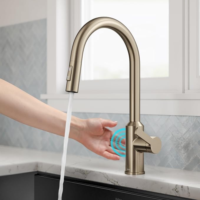 KRAUS Champagne Bronze Touchless Pull Down Faucet KSF-2830SFACB | Motion-sensor - Image 2