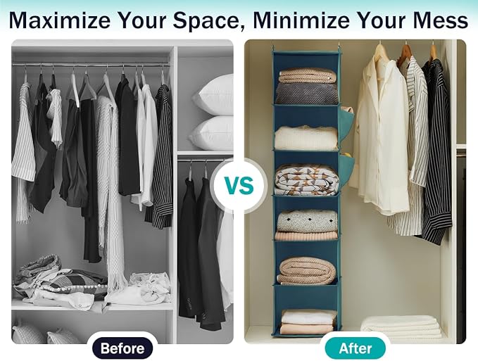 YOUDENOVA Hanging Closet Organizer and Storage, Clothes Organizer - Image 4