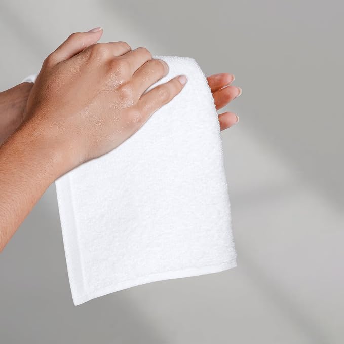 Amazon Basics washcloth for Bathroom, 100% Cotton Extra Absorbent, Fast Drying - Image 9
