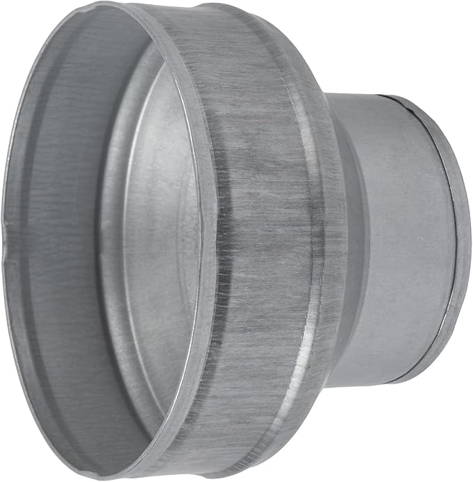 6" to 4" Inch Duct Pipe Adapter - Galvanized Steel HVAC Ducting Reducer for Ventilation - PVC Pipe, Hose Coupler - Heavy Duty Exhaust, Air Conditioner Fittings - Vent Flange Connector
