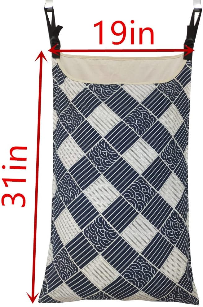 Adjustable Space Saving Over the Door Hanging Laundry Hamper Bag - Image 3