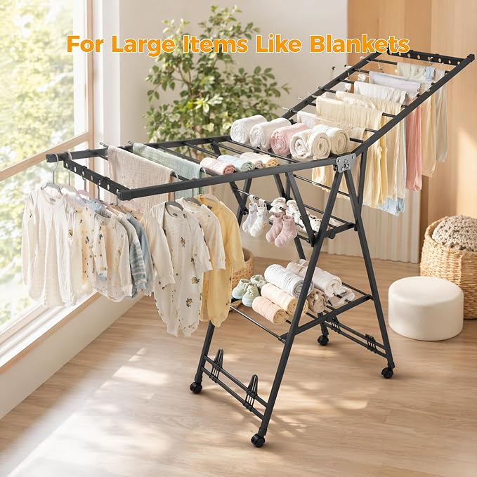 Clothes Rack, 3-Tier Drying Hanger, - Image 6