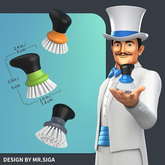 MR.SIGA Dish Scrub Brush, Palm Brush Dish Scrubber, sink cleaning, palm scrubber - Image 2