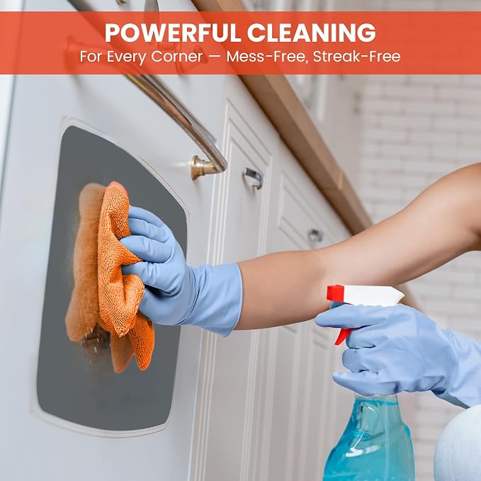 SIFANGKE Microfiber Cleaning Cloth, 12 Pack Orange Cleaning Rags - Image 5