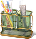KONE Green Toothbrush Holders for Bathrooms, 2 Cups Toothbrush Holders Wall by KONE