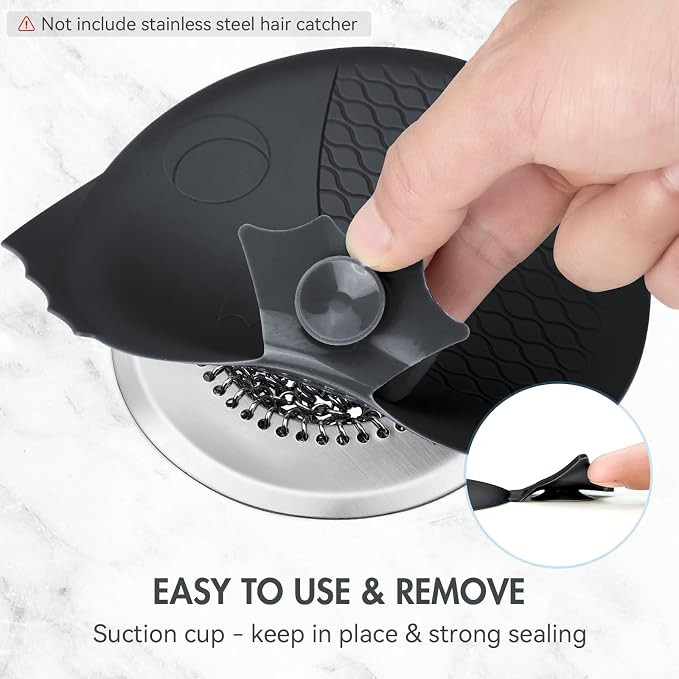 TRAPMATE Tub Stopper Bathtub Drain, Patented 5.9" Silicone Drain Plug Cover - Image 6
