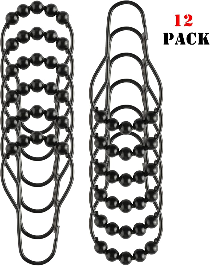 Shower Curtain Hooks Rings, Rustproof Metal Shower Curtain Rings - Image 7