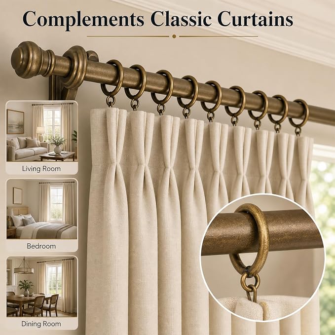 60 Pack Bronze Curtain Rings - Image 4