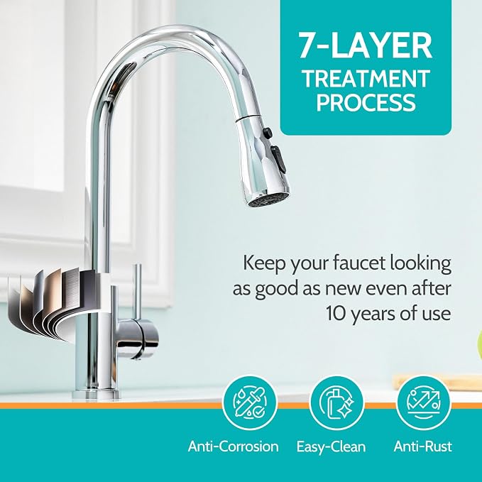 Chrome Kitchen Faucet, Kitchen Faucets - Image 4