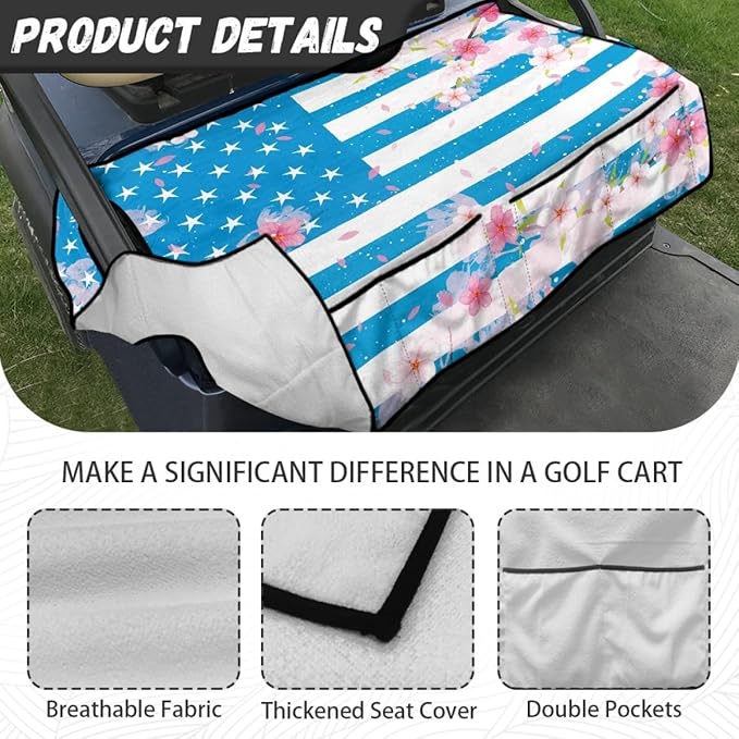 Golf Cart Seat Cover Cushion Designed for Golf Courses and Communities, Featuring Waterproof and Non-Slip Design