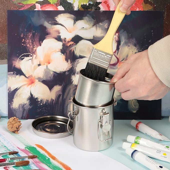 MyLifeUNIT Paint Brush Cleaner, Stainless Steel Brush Holder, 10oz/Small | - Image 6