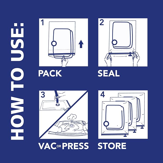 Space Bags Vacuum Storage Bags for Bedding Jumbo Compression 3 Pack Clear for - Image 5