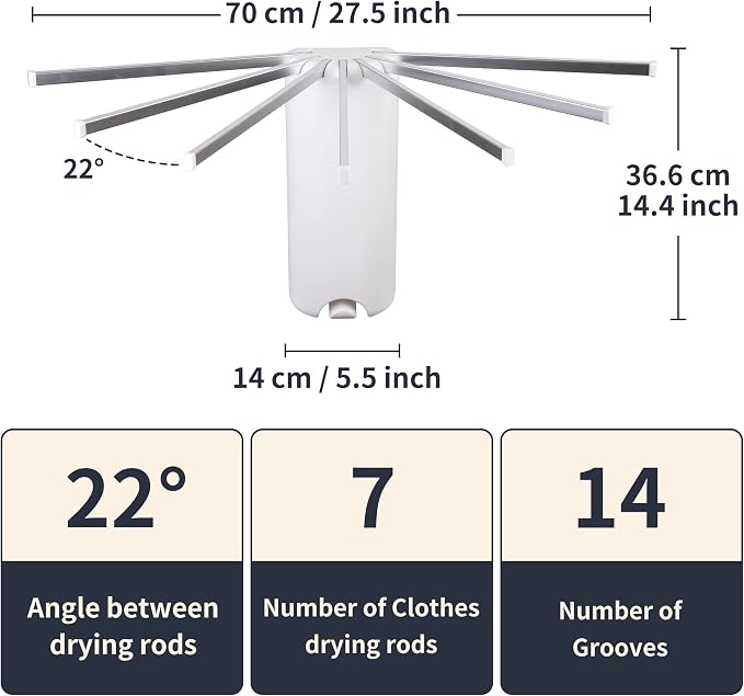 RFOUO Wall Mounted Clothes Drying Rack Tripod, Foldable Drying Rack, Wall - Image 2