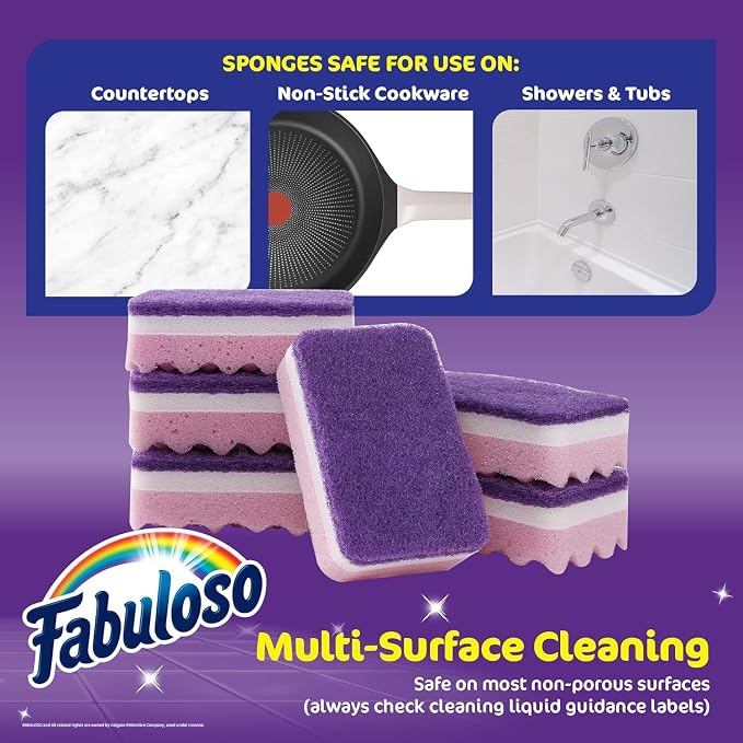 Fabuloso Scratch-Free Kitchen Dish Sponges, safe on nonstick cookware - Image 6