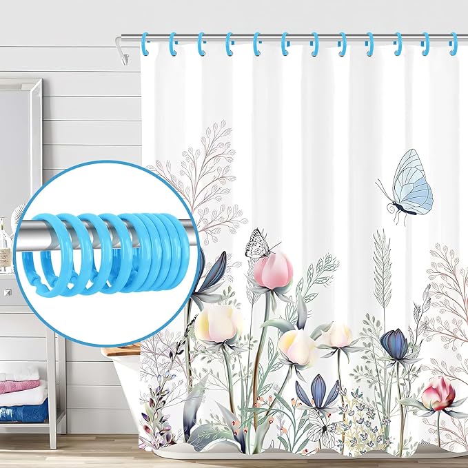 Light Blue Shower Curtain Hooks - Image 5