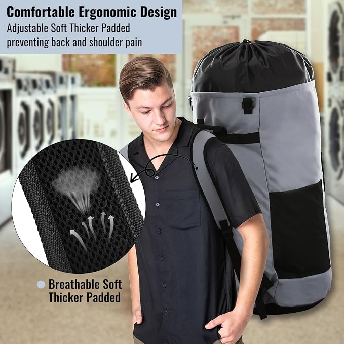 JOINPRO Laundry Bag Backpack, 125L Extra Large Laundry Backpack - Image 6