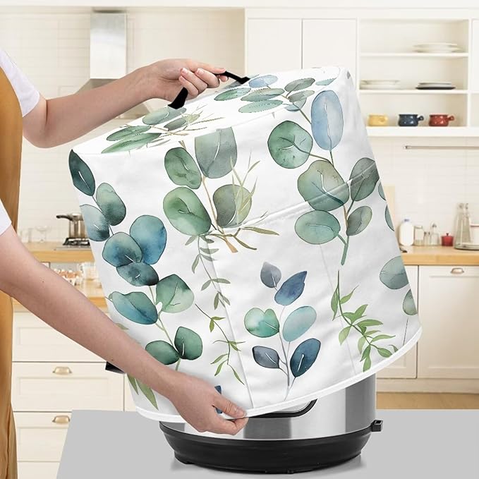 Green Leaf Dust Cover Instant Pot Heavy Duty Waterproof Dust Pressure Cooker Cover Case for Instant Pot Pressure Cooker Instant Pot Appliance Covers Pressure Cooker Size S