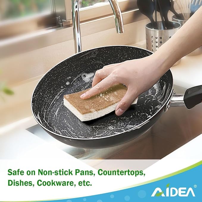 AIDEA Sponges Kitchen, Non Scratch Dish Sponges | Natural Sponge - Image 2