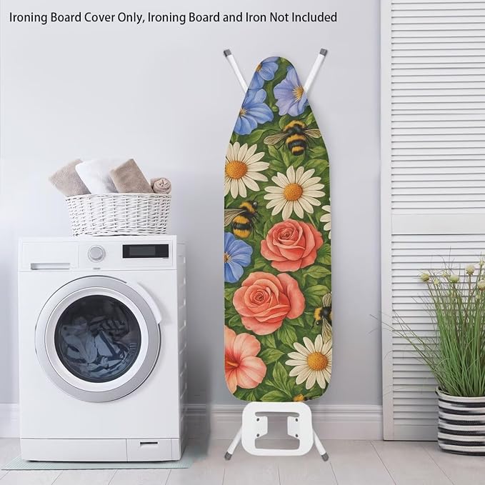 Rose Ironing Board Cover Non Stick Scorch Ironing Board Cover and Pad Standard - Image 3