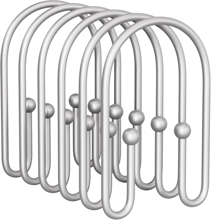 AmazerBath Shower Curtain Hooks, Space Sliver Shower Curtain Rings Rust Proof by AmazerBath