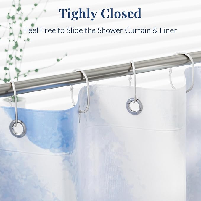 Bathway Shower Curtain Rings, Metal Shower Curtain Rings Rust Proof, Shower - Image 4