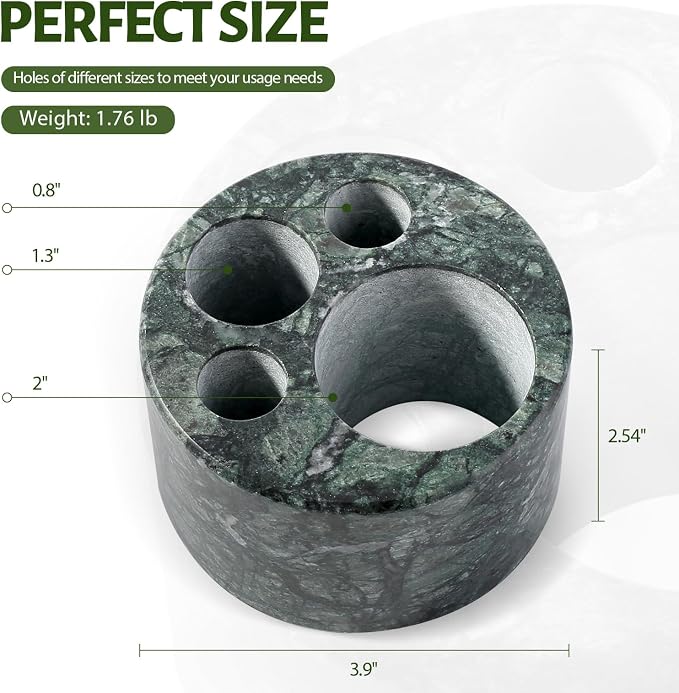 BCS Toothbrush Holder for Bathrooms, Cute 4 Slots Marble Toothbrush and - Image 3