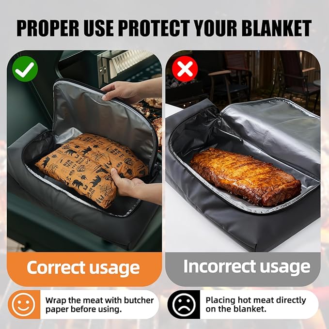 270° Opening BBQ Blanket for Resting Meat, Valentines Day Gift Meat Resting Bag, Leak-Proof Smoker Accessories, Grilling Gift for Briskets/Pork/Turkey - Anniversaries Birthday Gift for Men Him Dad