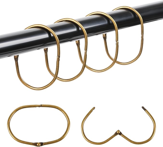 30Pcs Shower Curtain Hooks, Metal Oval Shower Curtain Hooks Roman Rings by Mafegu