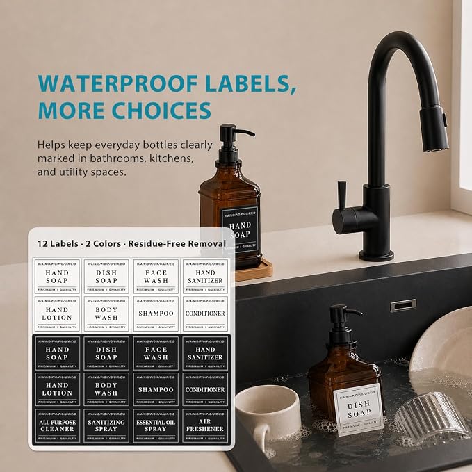 Amber Glass Soap Dispesner Set 2 16.9oz Kitchen Sink Luxury Bathroom Decor | - Image 6