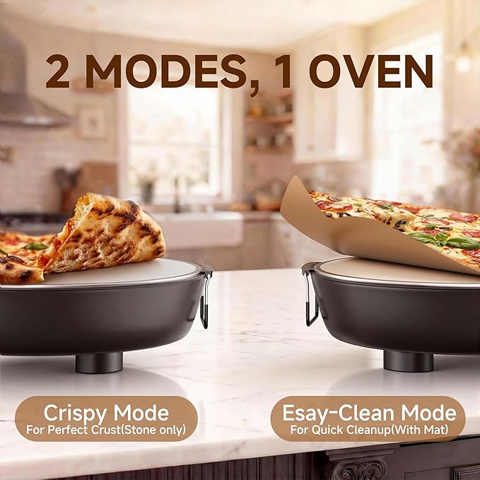 SEMSCHEF 12-Inch CrustyBake Beginner's Ceramic Stone Pizza Oven: Quick 800°F Heating, Easy-Clean Design, Recipe Book & All Tools Included - Perfect for First-Time Pizza Makers at Home