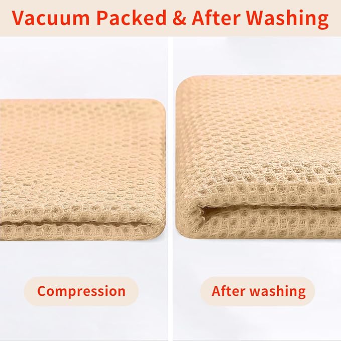 Homaxy 100% Cotton Waffle Weave Kitchen Dish Towels 6-Pack, Apricot | 13 x 28 - Image 7