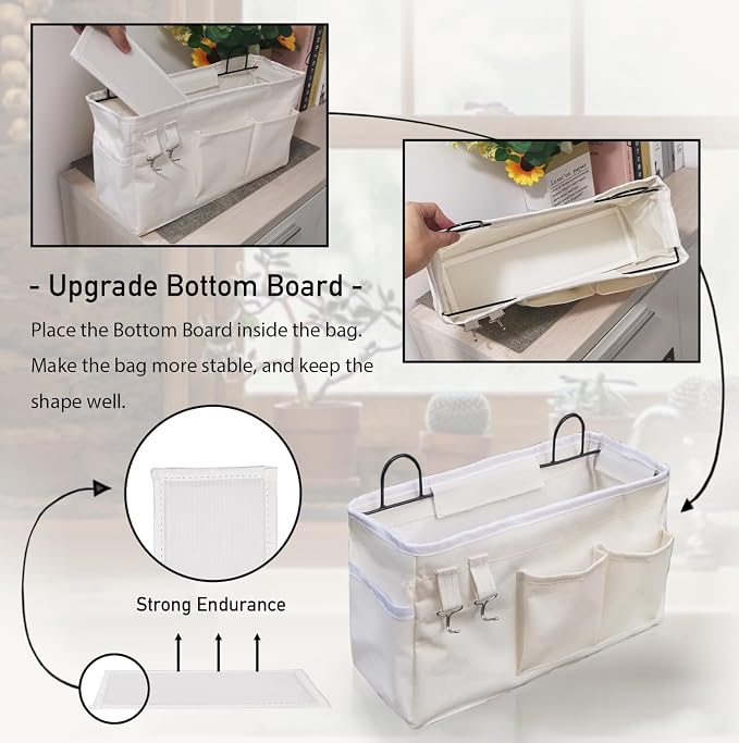 Kanrichu 2pcs Large Wall Hanging Organizer Bag, Linen Fabric Door Hanging - Image 3