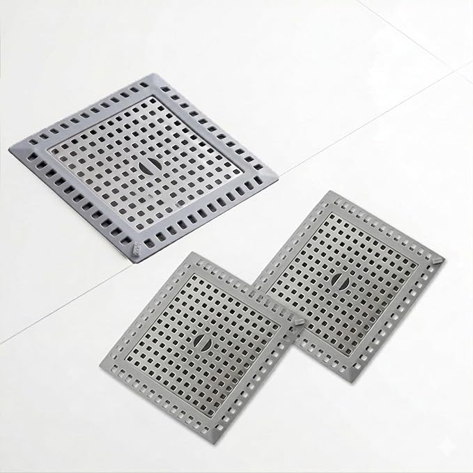 2 Pack Square Shower Drain Hair Catcher Stainless Steel | Anti-Clog Hair Stopper - Image 5