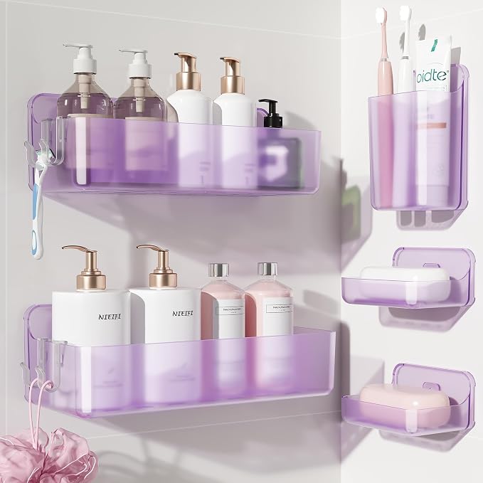 Nieifi Adhesive Shower Shelves, 5 Pieces by Nieifi