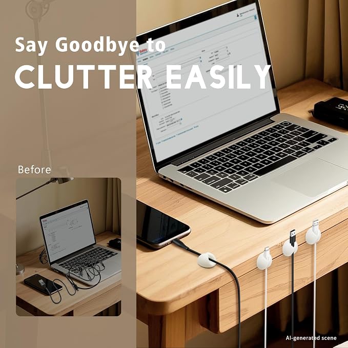 SmiLife Cable Clips, Cord Holder, Wire Holder - Image 4
