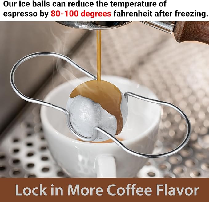 Upgrade 2 Pack Espresso Frozen Ball for Espresso Coffee, Stainless Steel Espresso Chilling Ball Espresso Cooler Espresso Machine Accessories