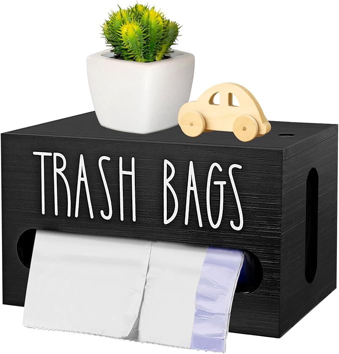 Wooden Trash Bag Dispenser Organizer by JOBVERT
