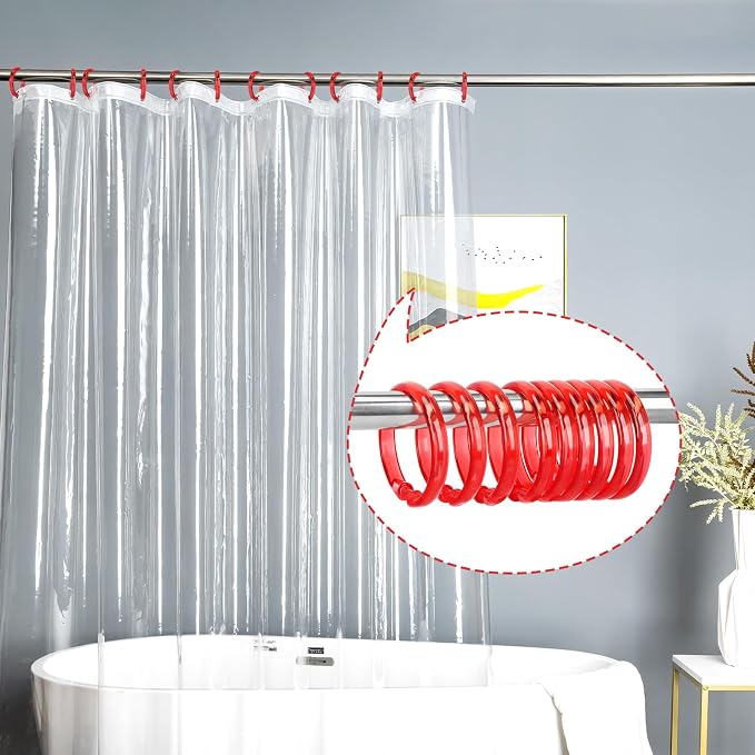 Red Shower Curtain Hooks - Image 6